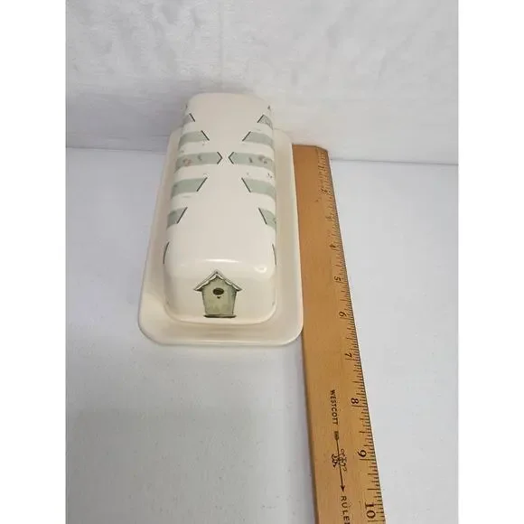 Pfaltzgraff Portfolio Naturewood 2Pc Covered Butter Dish: Birdhouse USA - Picture 12 of 14